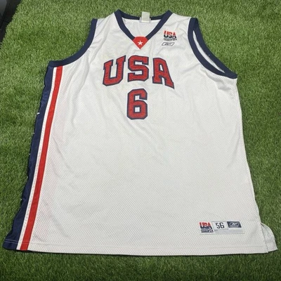 VTG Tracy Mcgrady USA Basketball Jersey Mens 56 White Stitched #6 Olympics - Image 1 of 4