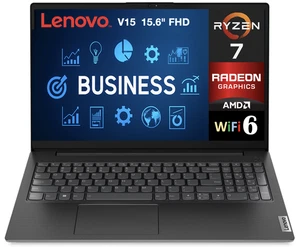 Lenovo V15 15.6" 1920x1080 AMD Ryzen 7 7730U 12GB RAM 256GB SSD Windows 11 Home - Picture 1 of 5
