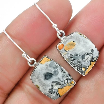 Natural Maligano Jasper - Indonesia 925 Sterling Silver Earrings Jewelry E-1001 - Image 1 of 4