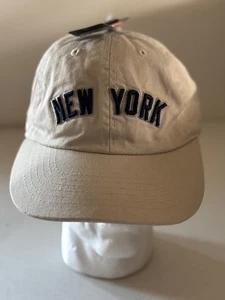 New York 100 % Mütze Baseballkappe Newhatton khaki/hellbraun Farbe blau Logo neu mit Etikett - Bild 1 von 8