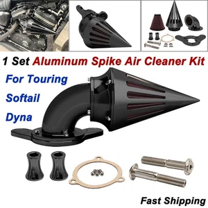 Black Spike Air Cleaner Filter Kit For Harley Touring 08-16 Softail 16-17 Dyna - Picture 1 of 12