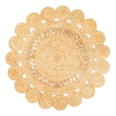 Round Rug 100% Jute Handmade Braided Modern Carpet Home Decor Floor Mat Area Rug - Image 1 of 3