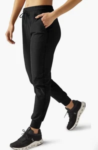 Beyond Yoga Commuter Joggers XS Space Dye Midi Lounge Pants Athleisure Black - Picture 1 of 10