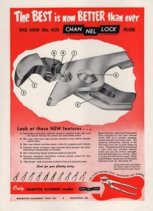 1953 ChannelLock Tools Model 420 Pliers Original Print Ad - Picture 1 of 1