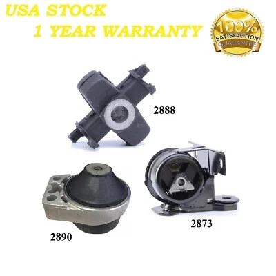 3PCS MOTOR & TRANS MOUNT FIT Ford Contour/Mercury Mystique 1998-2000 2.0L - Auto - Image 1 of 4