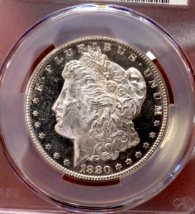 MORGAN SILBER DOLLAR 1880 S CAC MS 62 GLASIGE SPIEGEL OBV DMPL SIEHT PL - Bild 1 von 4