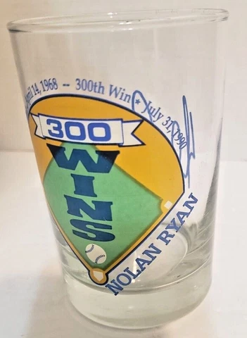 Nolan Ryan Glass Tumbler 300 Wins MLB Baseball July 30 1990 Cover