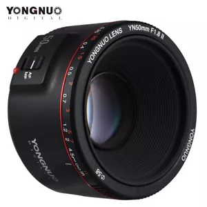 Yongnuo YN50mm F1.8 II Large Aperture Auto Focus Lens For Canon EOS 70D 5D2 5D3 - Picture 1 of 12