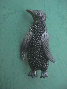 PINGÜINO vintage de ley y marcasita  - Imagen 1 de 7