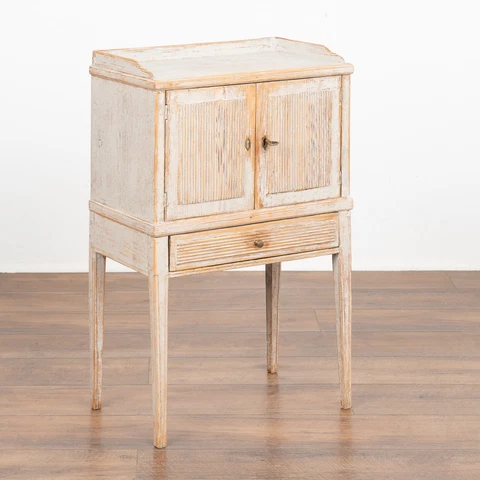 Small White Painted Cabinet Nightstand, Sweden circa 1820-40 Cover