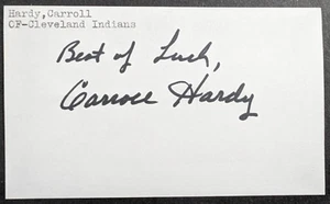 Carroll Hardy - 1958 Debut Autographed Index Card - Deceased 2020 - Picture 1 of 2