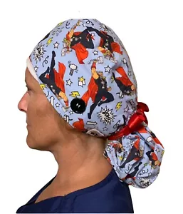 Thor Marvel Medical Hat, Nurse Scrub Cap SATIN Lined Hair Protection - Picture 1 of 9