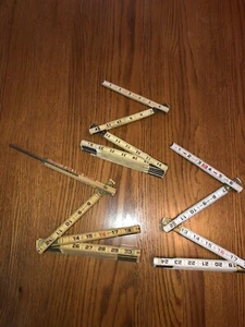 Vintage Wooden Folding Ruler Lot of 3 Lufkin Red Ext., Lufkin, Sentinel - Picture 1 of 8