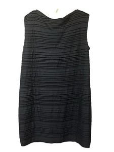 Evan Picone Navy Sleeveless Dress Size 2X Lined Pintucked - Picture 1 of 8
