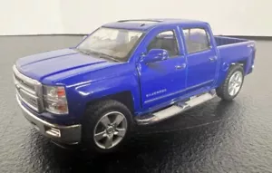 2014 Chevy Silverado Pick Up Truck Kinsmart Diecast Model Toy Blue 1:46 Truck - Picture 1 of 7