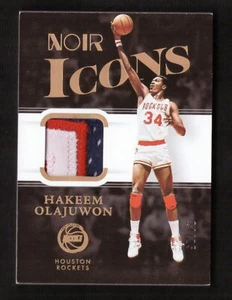 2021-22 Panini Noir Hakeem Olajuwon Icons Jersey Patch 24/25 Houston Rockets - Picture 1 of 2