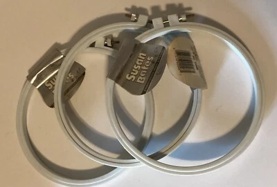 Vintage Susan Bates 14399 Plastic Embroidery Hoop & Frame White 6” New OLD STOCK - Image 1 of 4