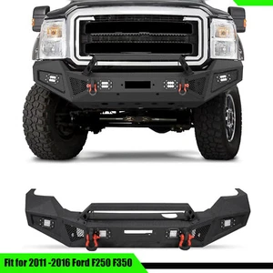 Front Bumper Fits 2011-2016 Ford F250 F350 Super Duty W/ Winch Plate & LED Light - Picture 1 of 8
