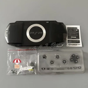Per Sony PSP 1000 PSP1000 custodia alloggiamento completo e set di pulsanti nero chiaro - Foto 1 di 7