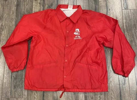 Vintage 70s 80s Nebraska Cornhuskers Button Down Cardinal Red XL Jacket Cover