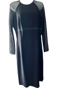 TALBOTS Größe 8 M SCHWARZES A-LINIEN KLEID - transparent LANGARM - Bild 1 von 4