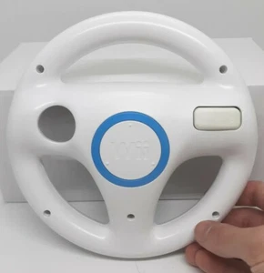 Official Nintendo Wii White Steering Wheel RVL-024 for Mario Kart FREE SHIPPING - Picture 1 of 3