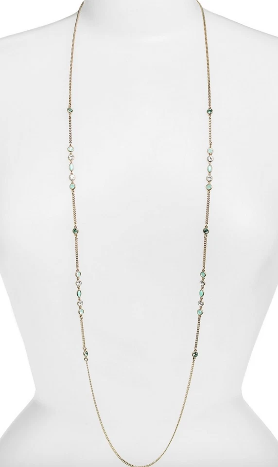 Givenchy Stone Y-Necklace - Gold/ Turquoise 0119