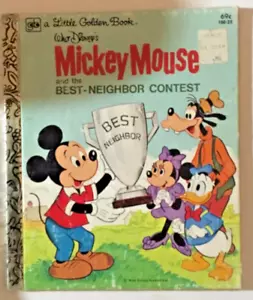 Vintage Little Golden Book Mickey Mouse & the Best Neighbor Contest - Picture 1 of 3