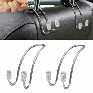Bling Rhinestones Car Back Seat Hook Handbag Headrest Hanger Holder Accessories - Foto 1 di 12