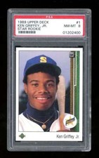 1989 Upper Deck Ken Griffey Jr. Star RC Rookie #1 PSA NM-MT 8 ES3040