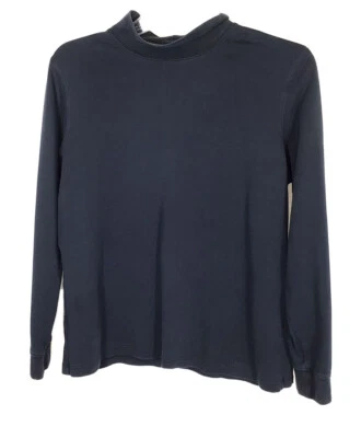L.L. Pullover Bean Top para mujer M azul marino tejido algodón cuello falso Foto 1 de 4