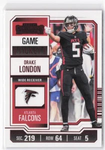 2023 Panini Contenders Drake London #5 Game Ticket Red - Picture 1 of 2