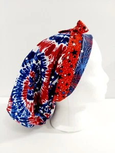 Scrub Cap, Damen Bouffant Cap, OP-Mütze, OP-Kappe, USA, patriotisch - Bild 1 von 6