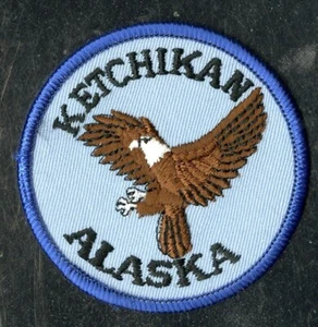 Vintage Embroidered Patch KETCHIKAN ALASKA BALD EAGLE 3" NOS - Picture 1 of 2