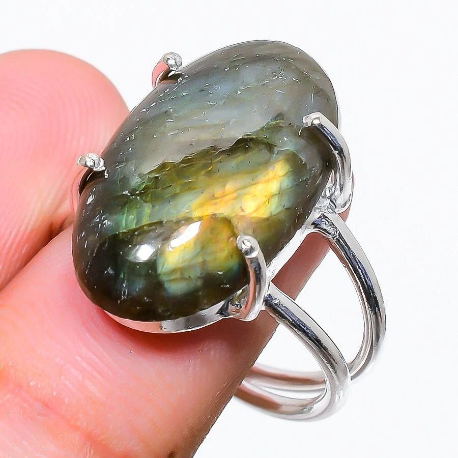 Natural LabradoriteGemstone 925 Sterling Silver Jewelry Ring Size 7 (US) - Image 1 of 1