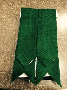 Flashes de calcetín faldón para hombre TC verde liso/verde tartán falda, L - Imagen 1 de 1