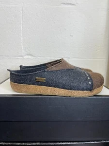 Haflinger Clog Mule Brown Black Wool Slip On Women's Size 40 EU/9 US - Picture 1 of 10