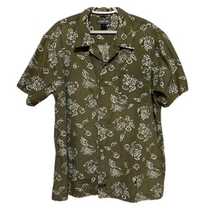 Structure Superior Clothing Men's Floral Green White Short Sleeve Shirt Size L - Picture 1 of 4