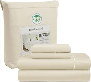 100% Egyptian Cotton Full Size Bed Sheets Set - 1500 Thread Count, 4 Pieces Set - Picture 1 of 9