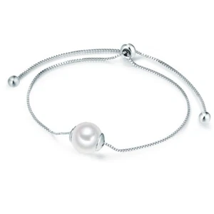 luluandjane Damen Perlen-Armband Messing Muschelkernperle 16,0 - 22,0 cm - Bild 1 von 3