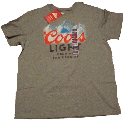 COORS LIGHT COLD AS THE ROCKIES T-SHIRT Mens 2XL GRAY Solid Short Sleeve NEW NWT - Image 1 of 4