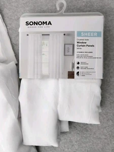 Sonoma 84 Zoll 2er-Pack transparente Voile Fenstervorhang weiß 4 Paneele insgesamt 51x84 - Bild 1 von 6