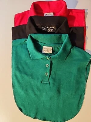 De Colección 3 Multicolor Especialidad Casa Cuello Imitado Poli Algodón Botón Polo Dickey Foto 1 de 4