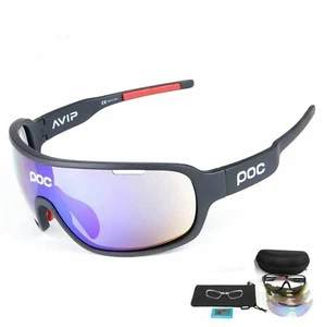 POC Polarized Cycling Sunglasses Sports Bike Goggles Glasses W/ 5pc Replace Lens - Picture 1 of 19