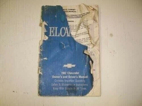 OWNERS MANUAL 1982 EL CAMINO DQ U71LIT.19 - Изображение 1 из 1