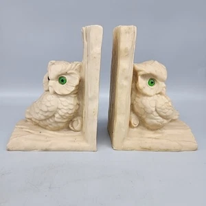 mid century owl bookends MCM Vintage Resign Green Eyes Mexico 6" MCM - Picture 1 of 7