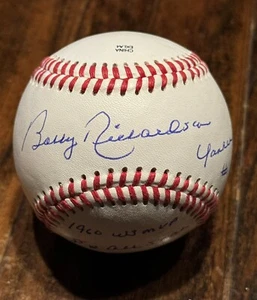 Merry Christmas & Stats Bobby Richardson Signed Rawlings Baseball Autographed - Picture 1 of 5