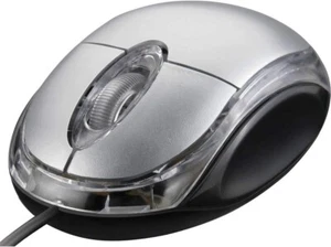 MINI MOUSE OTTICO CON FILO CABLATO LUCE LED PORTATILE USB PER PC NOTEBOOK GRIGIO - Foto 1 di 1