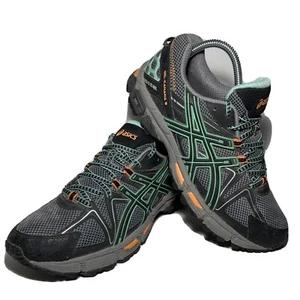 ASICS Gel-Kahana 8 Casual Black Green and Orange Women's Size 9 Running Shoes - Picture 1 of 9