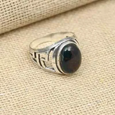 Anillo Piedra de Sangre Plata de Ley 925 Hecho a Mano Cumpleaños Anillo para Hombre Todas las Tallas D94 Foto 1 de 4